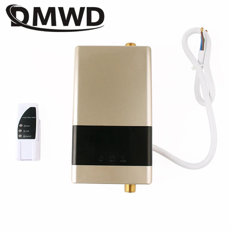 Remote Instantaneous Tankless Electric Hot Water Heater Kitchen Instant Heating Faucet Tap Bathroom Shower Temperature Setting