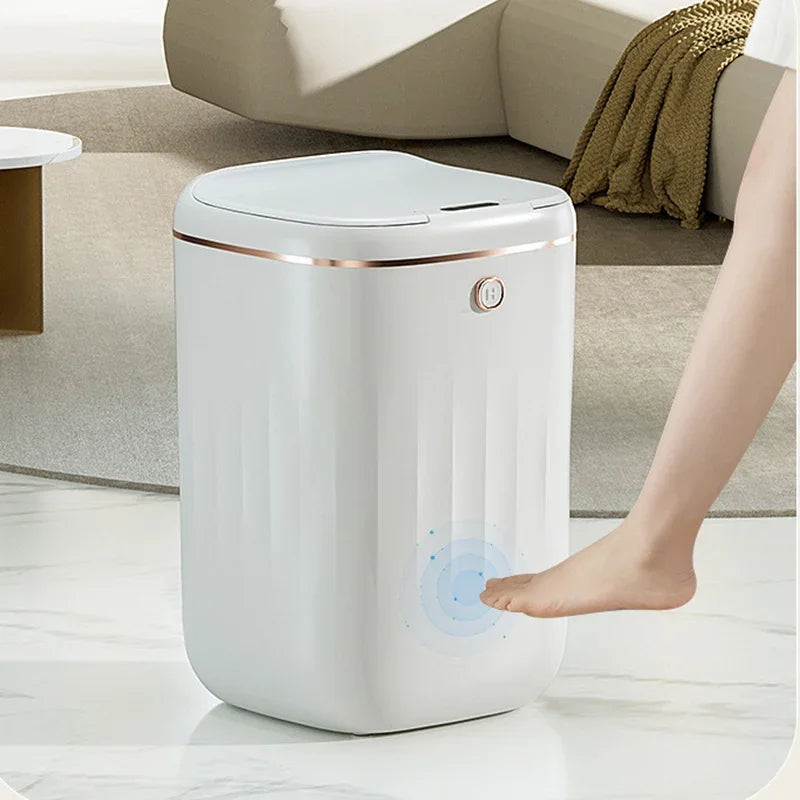 Smart Trash Can Smart Sensor Trash Can with Lid Kitchen Bedroom Waterproof Recycle Toilet Wastebasket Rechargable Garbage Bin