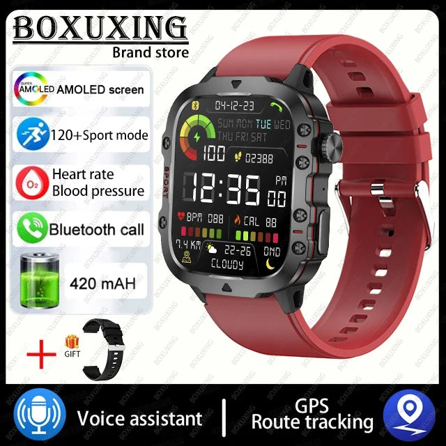 2025 For Xiaomi New Rugged Military GPS Smart Watch Men Bluetooth Call Health Monitoring AI Voice Sports Waterproof Smartwatches