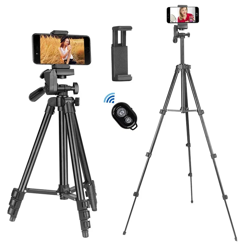 Tripod for Smartphone Lightweight Camera Tripod Stand with Bluetooth Selfie Remote Phone Holder Video Photography for iPhone 14