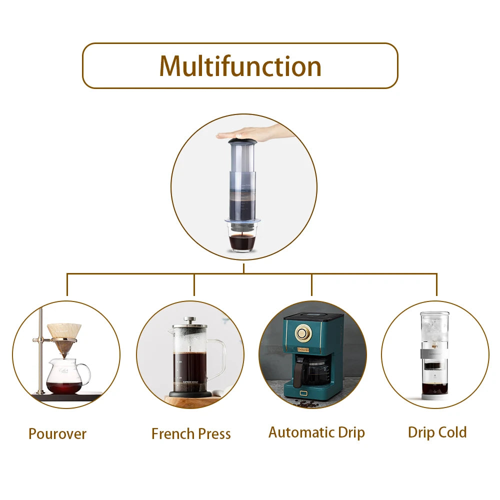 For AeroPress Machine Espresso Portable Coffee Maker Cafe French Press Coffee Pot  with Filters Paper Kit