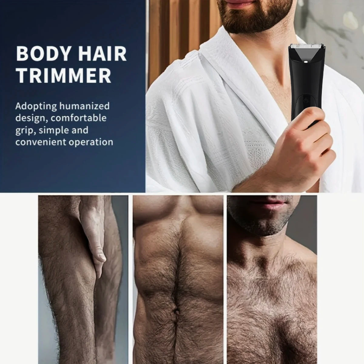 Men's Body Trimmer, Electric Razor, Pubic and Underarm Hair Private Hair Trimmer, Ceramic Blade Men's Grooming Kit