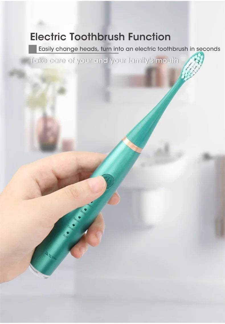 Electric Toothbrush with Sonic Cleaning 3-in-1 for Teeth Whitening & Oral Care - USB Charging & Replaceable Brush Head