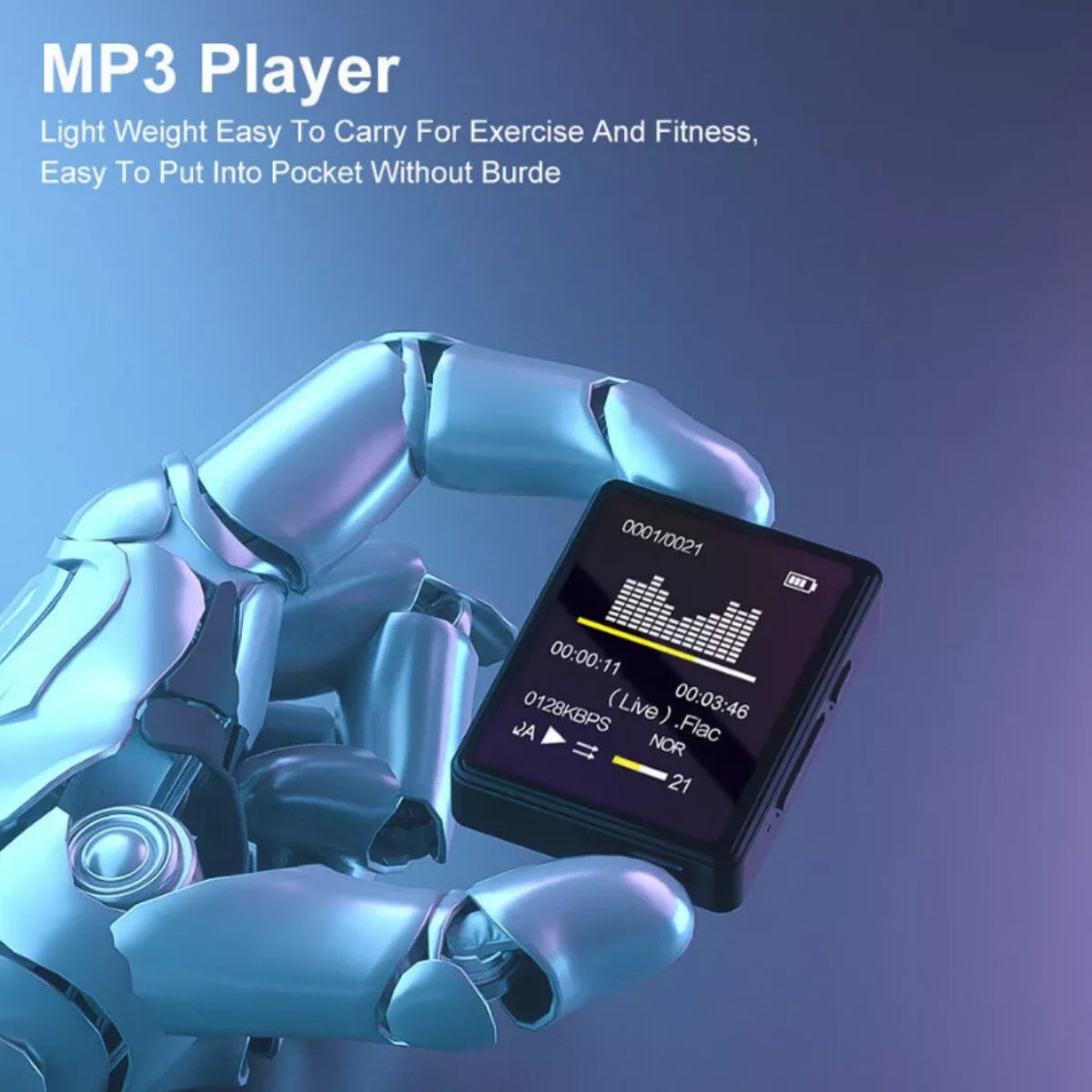 1.8-inch portable MP3 MP4 music player with Bluetooth 5.0 internal speaker compatible up to 128 Gb