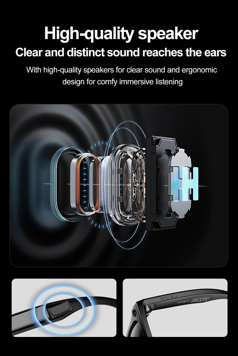 Xiaomi Mijia Smart Bluetooth Glasses IP65 Waterproof Recording Videos AI Photo Recognition Answer Translation Call Large Battery