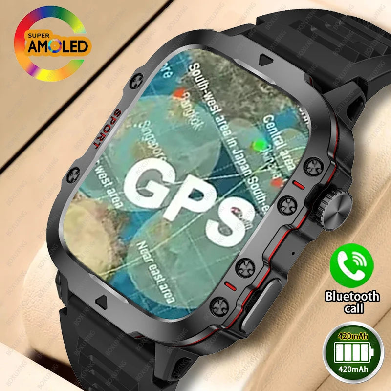2025 For Xiaomi New Rugged Military GPS Smart Watch Men Bluetooth Call Health Monitoring AI Voice Sports Waterproof Smartwatches