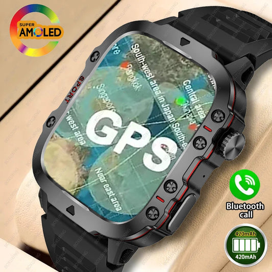 2025 For Xiaomi New Rugged Military GPS Smart Watch Men Bluetooth Call Health Monitoring AI Voice Sports Waterproof Smartwatches