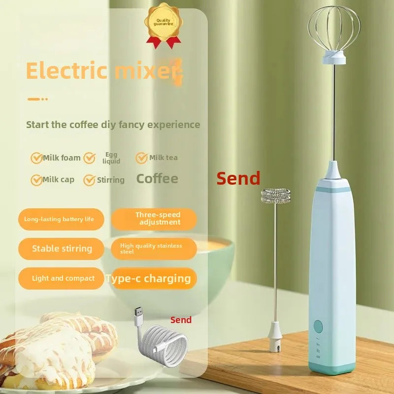 Portable Electric Egg Beater Smart Digital Display Wireless Foam Maker for Coffee And Baking Home Use Adjustable Speed