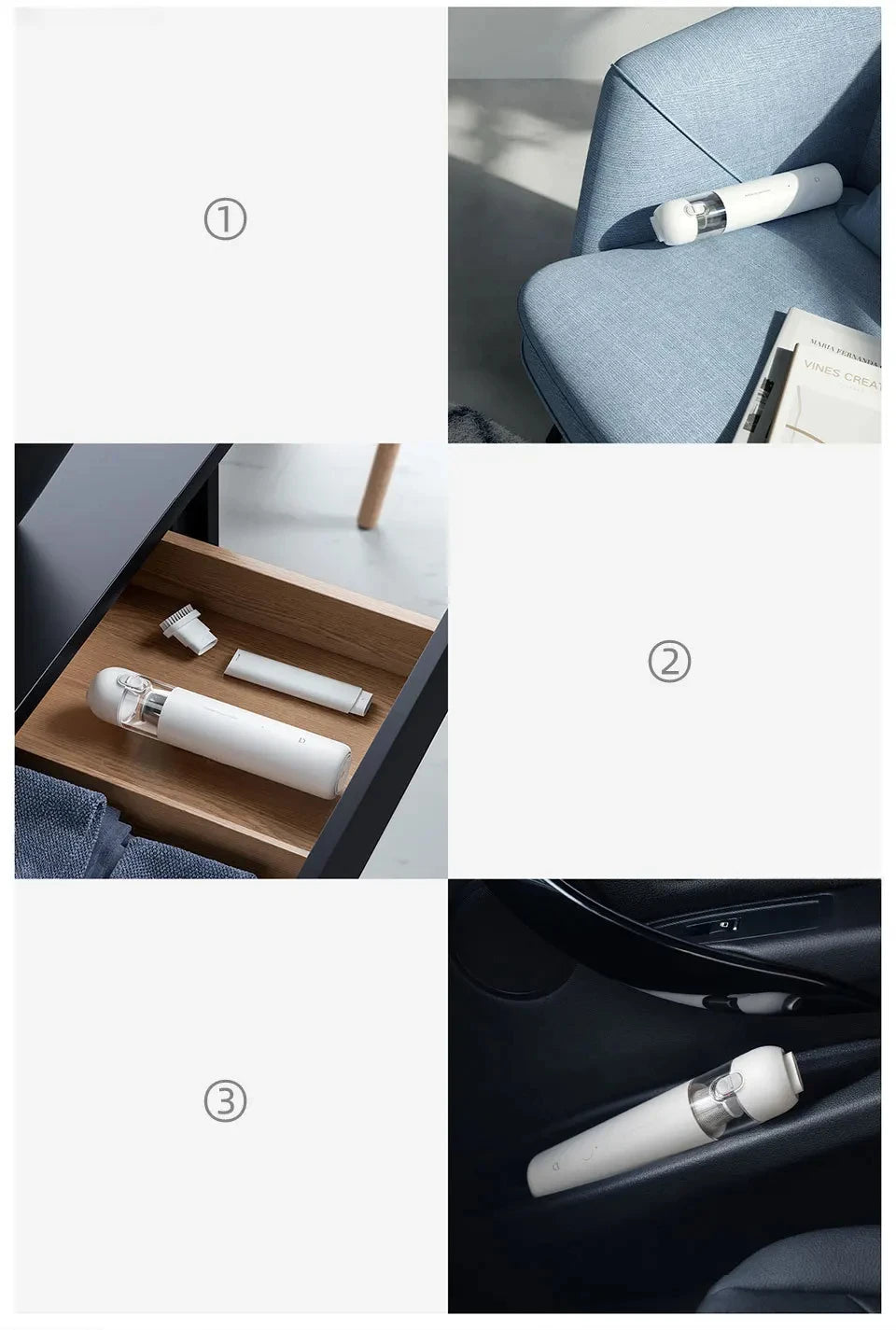 Xiaomi Mijia Portable Car Vacuum Cleaner Mini Handheld Wireless Cleaning Machine for Home Appliance 13000Pa Cyclone Suction