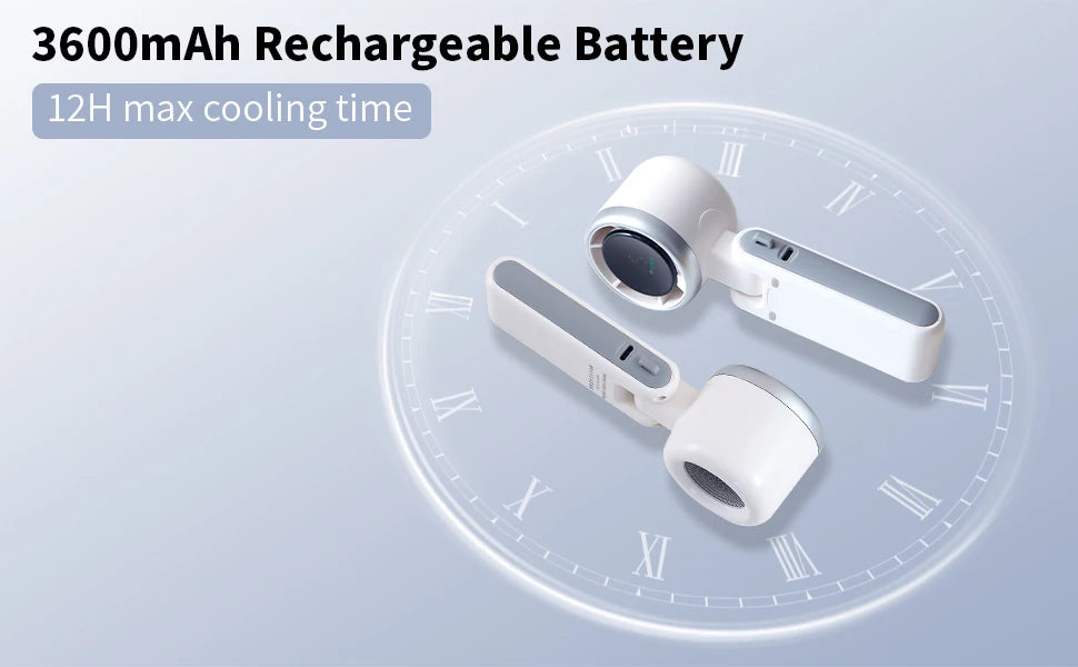 Hanging Neck Outdoor 180 Degree Folding Desktop Mini Electric Fan Hand-held Folding High-speed Powerful Turbo Fan 2025