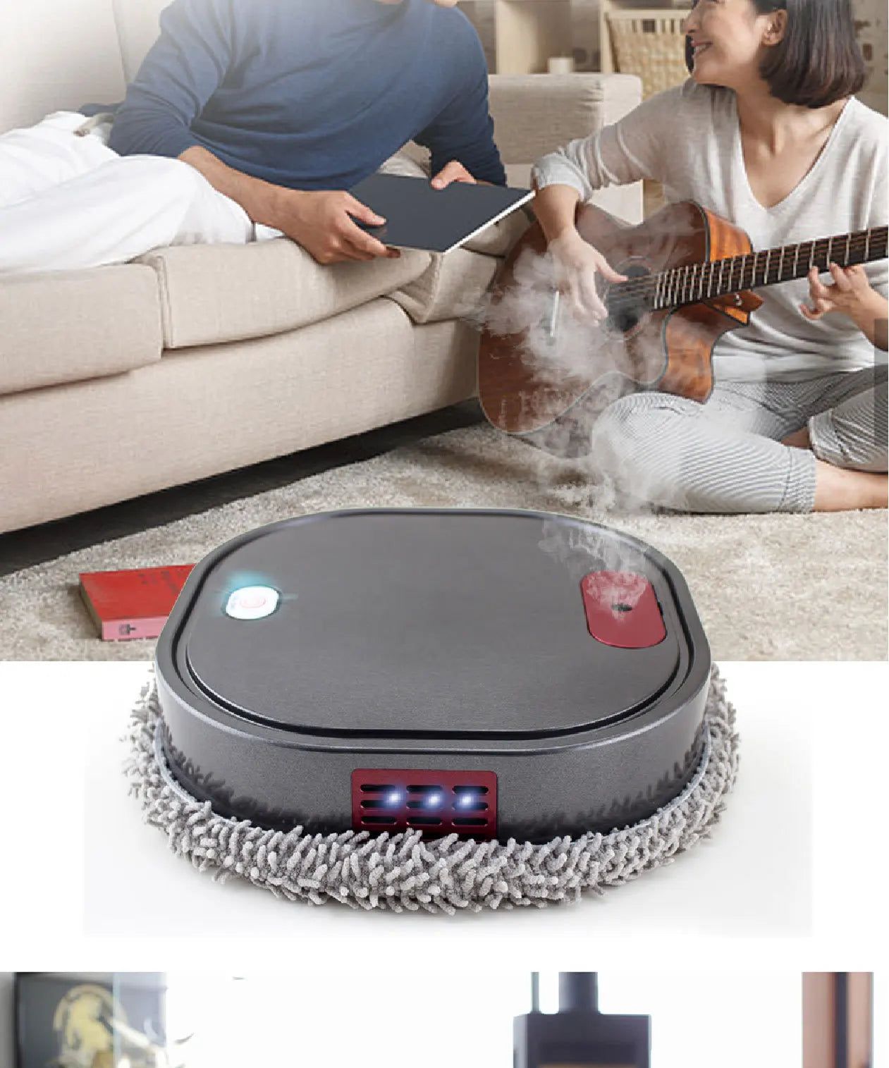 2024 New Rechargeable Smart Mopping Robot Spray Cleaner Dry and Wet 3 in 1 Sweep and Mop Robot Vacuum Cleaner Home Mopping Robot
