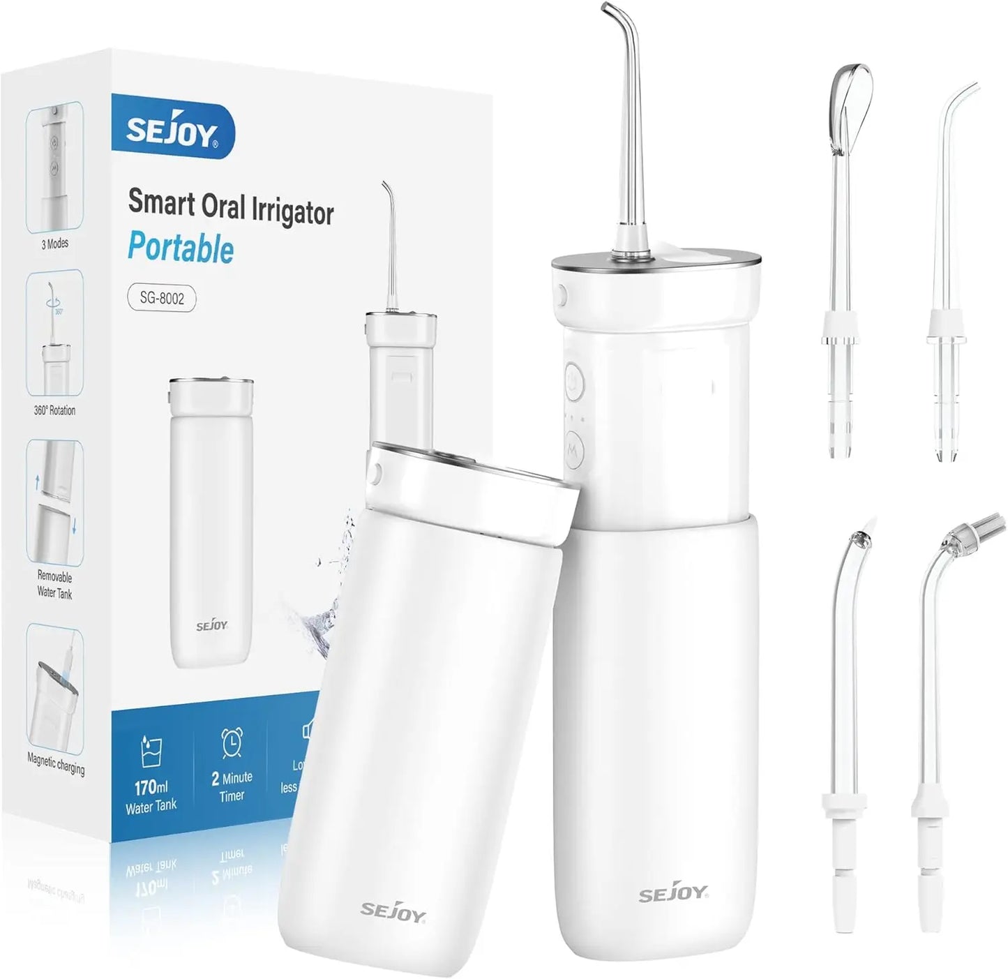 Sejoy Irrigator Dental Mouth Washing Machine Travel Portable Water Flosser Teeth Whitening  IPX7 Waterproof Teeth Cleaning Tools
