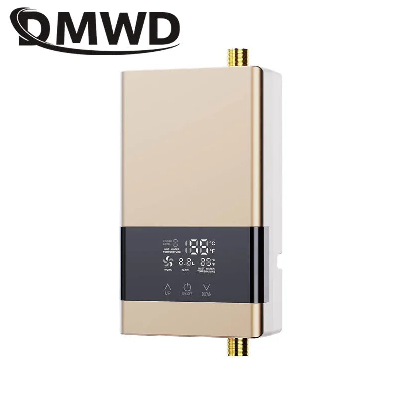 Remote Instantaneous Tankless Electric Hot Water Heater Kitchen Instant Heating Faucet Tap Bathroom Shower Temperature Setting