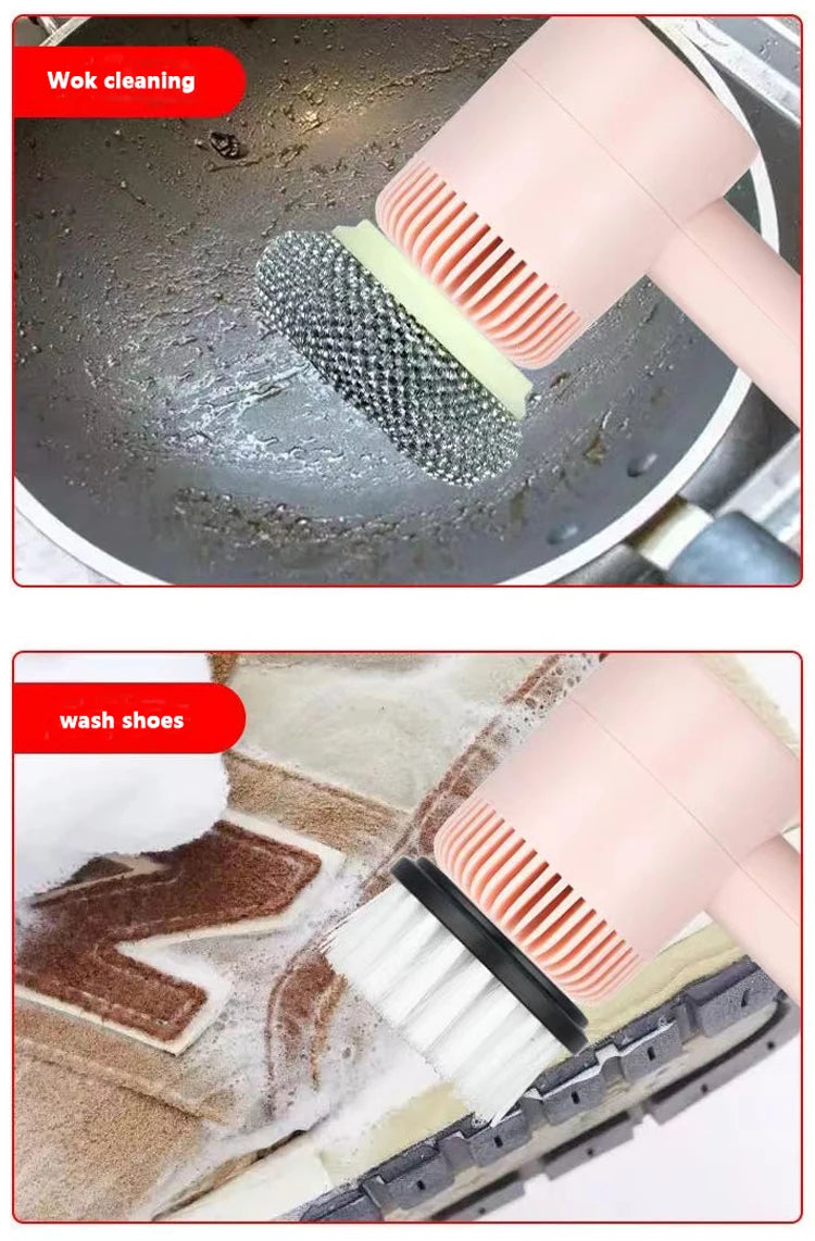 Wireless Electric Cleaning Brush USB Rechargeable Automatic Kitchen Dishwashing Brush Bathtub Tile Professional Cleaning Brush
