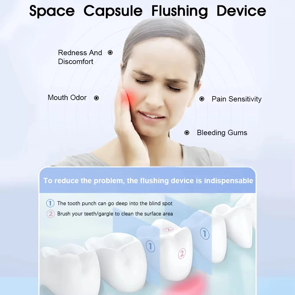 2025 New Portable Water Flosser Teeth Cleaner Dental Jet Irrigator 4 Nozzles 3 Modes USB Rechargeable for Home Travel Oral Care