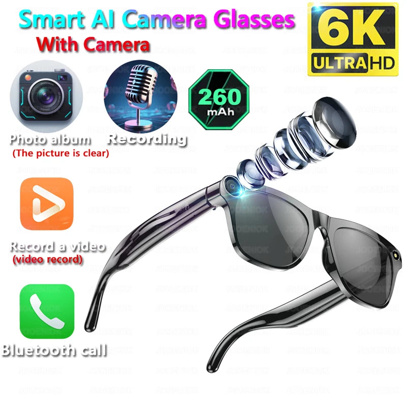 Xiaom 8K HD Smart Glasses Chat GPT 100MP Camera Bluetooth Call 260Mah Battery Voice Assistant Control Smart Glasses for Men