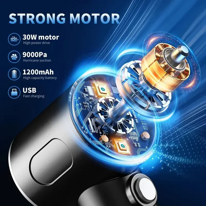 New 12000pa Portable Small Multipurpose Vehicle Vacuum Cleaner Small Household Pump Handheld Car Mounted Vacuum Cleaner