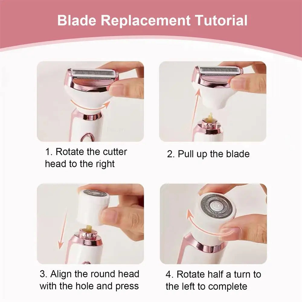 Electric Shaver for Women Hair Removal Rechargeable Painless Epilator Wet & Dry Shaver For Face Legs and Underarm Bikini