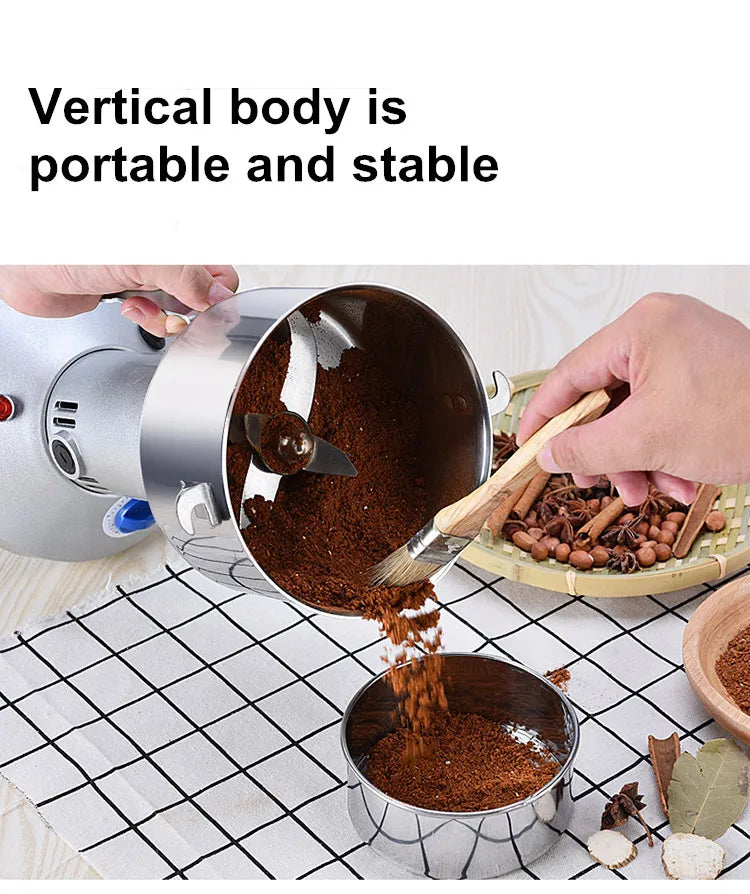 150G Grains Spices Cereals Coffee Dry Food Grinder Machine Gristmill Home Beans Espresso Electric Medicine Powder Crusher 1200W