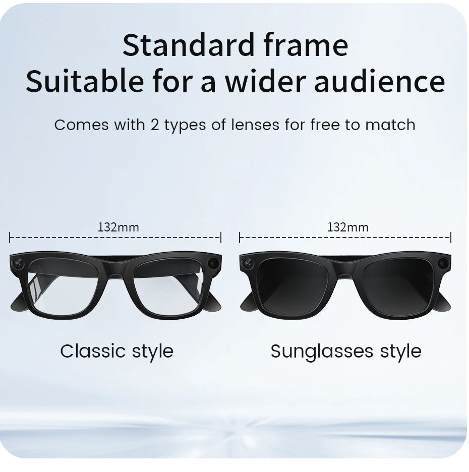 LIGE New 800W Pixels Camera AI smart glasses 32GB Memory 1080P Video Shoot Wireless Transmission AI Translation Smart Sunglasses