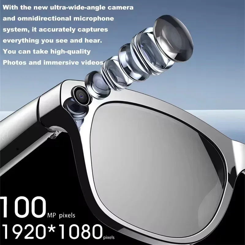 6K HD AI Smart Glasses Chat 260Mah Battery Voice Assistant Control GPT 100MP Camera Bluetooth Call  Smart Glasses 2025 NEW