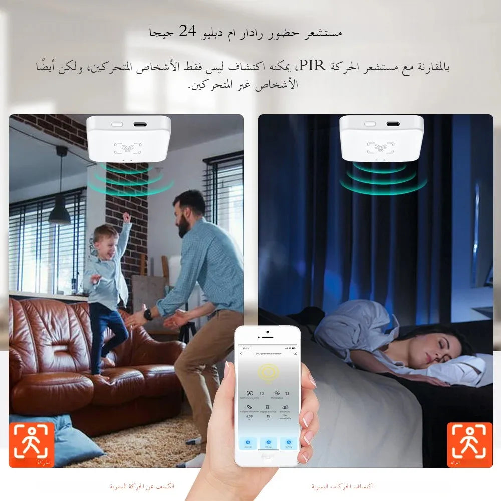Haozee 24G Zigbee Human Presence Detector Smart Human Body PIR Sensor Radar DetectorMotion Sensors Support Home Assistant