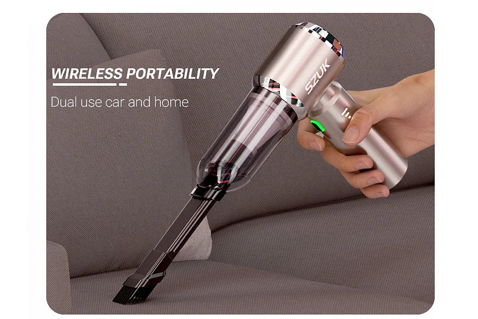 SZUK Mini Car Vacuum Cleaner 985000Pa Strong Suction Cleaning Machine Powerful Wireless Handheld Portable Vacuum Cleaner for Car
