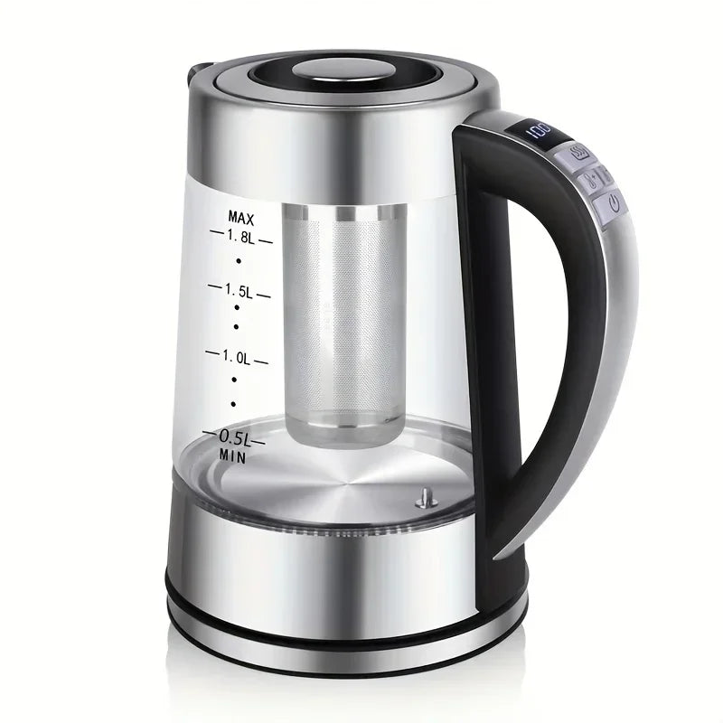 1.8L Electric Kettle with 12 Temperature Settings and 24 Hour Insulation - Stainless Steel Strainer