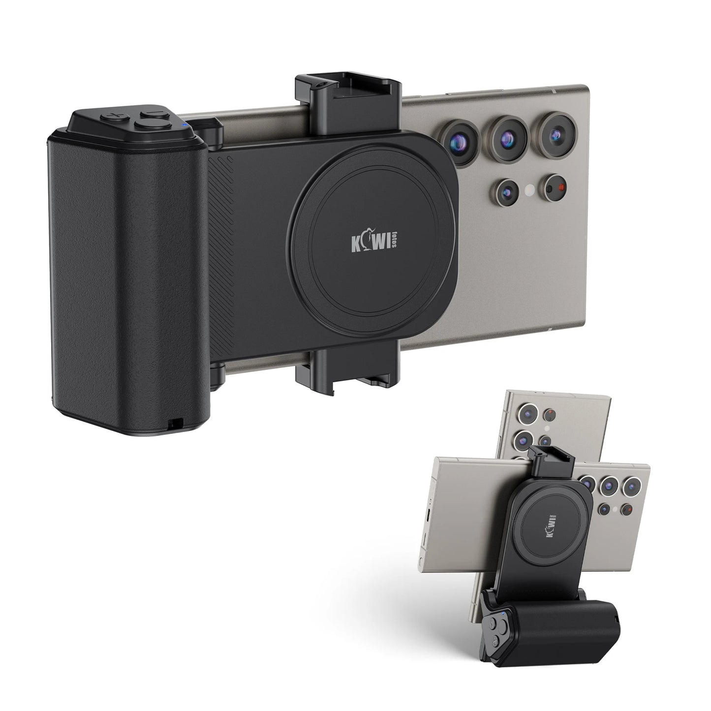 Phone Camera Grip Smartphone Tripod Mount Handle Holder for iPhone 15 Pro Max S23 S22 Ultra with Bluetooth Shutter Selfie Vlog