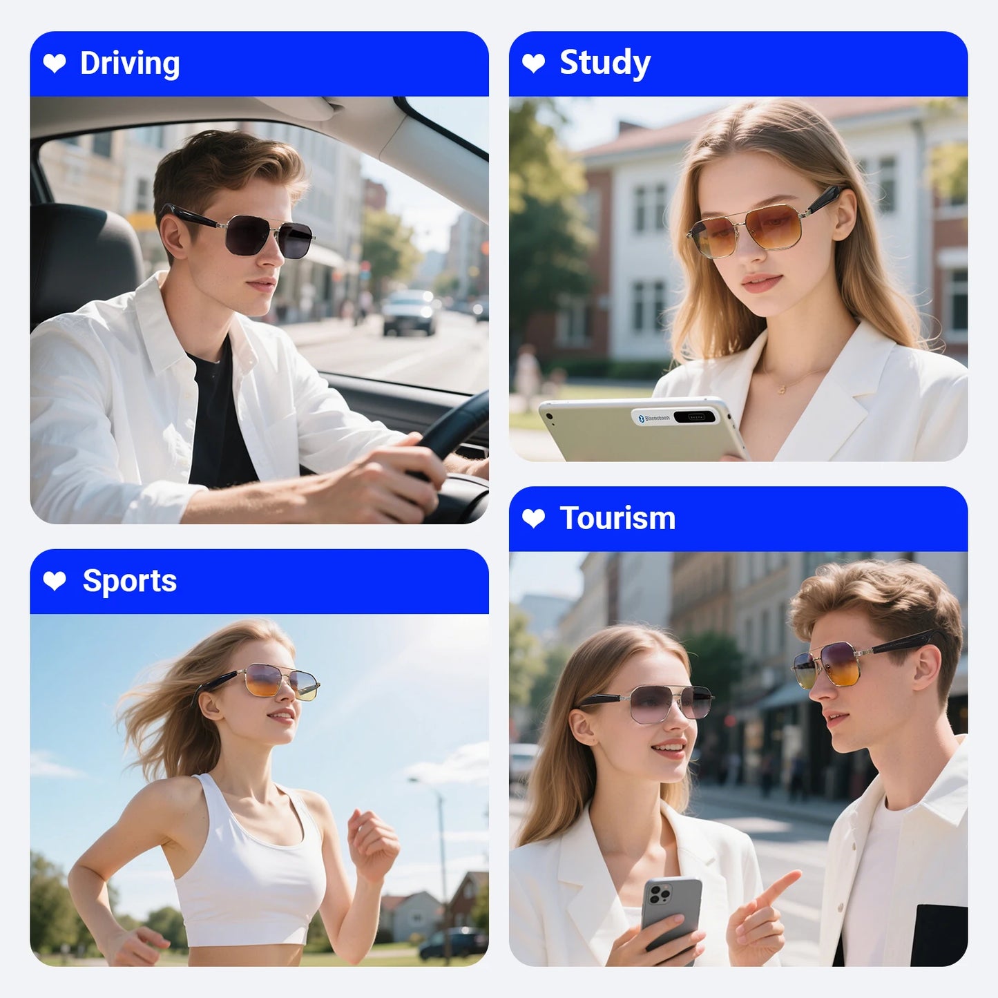 LIGE 2025 Smart Sunglasses Wireless Call Headset Bluetooth 5.4 Intelligent Translation Music Play Voice Assistant Smartglasses