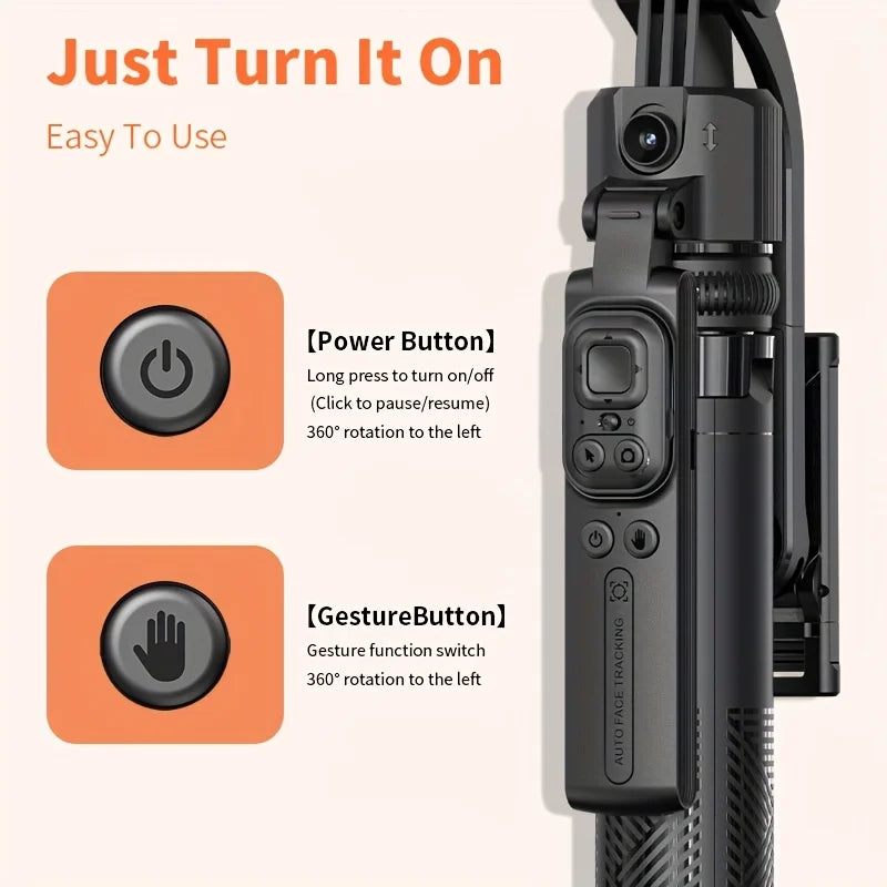 PTZ selfie stick C17 intelligent AI face tracking anti shake tripod live broadcast fully automatic mobile shooting artifact
