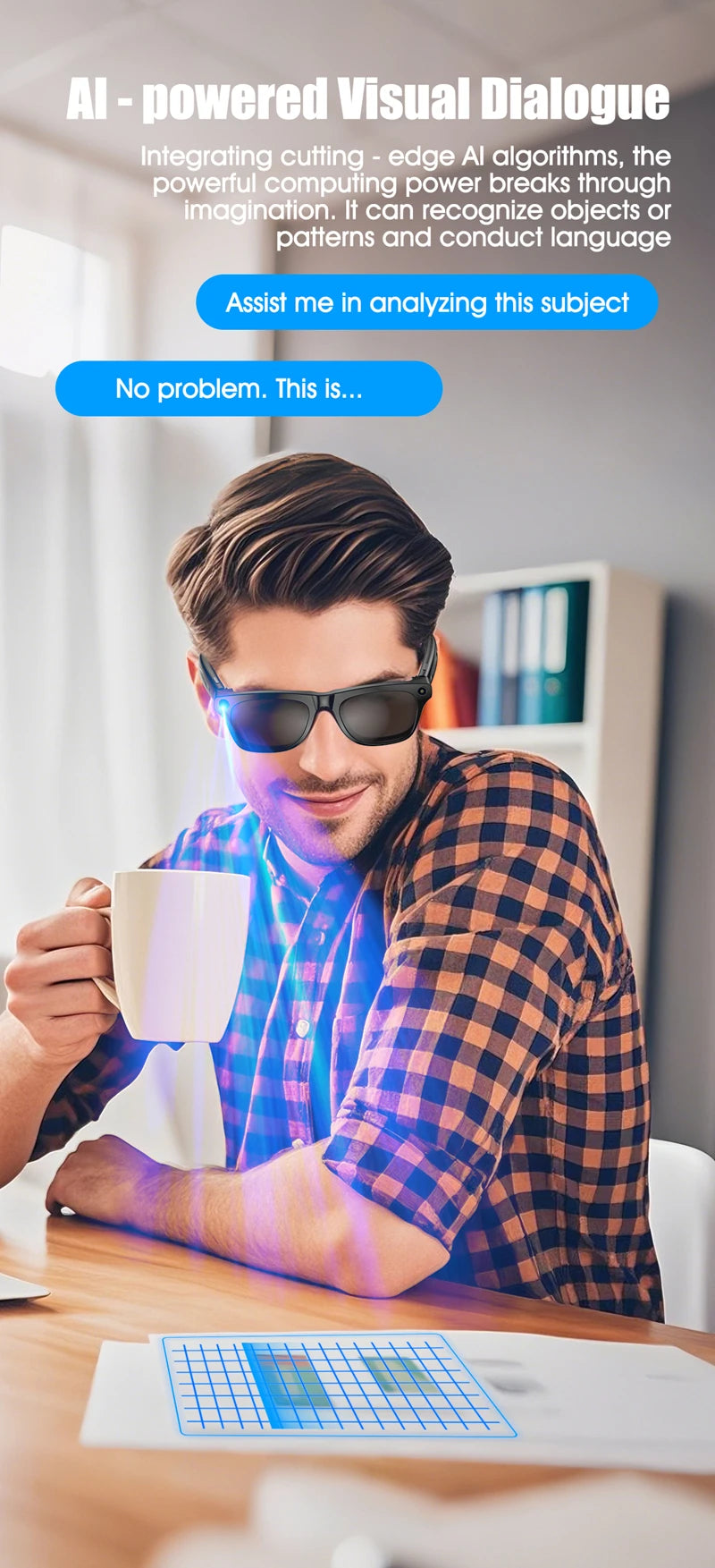 ﻿ 4K HD Smart Glasses AI GPT Camera Change Color Bluetooth Call 260Mah Battery Voice Assistant Translate Identify Objects 2025