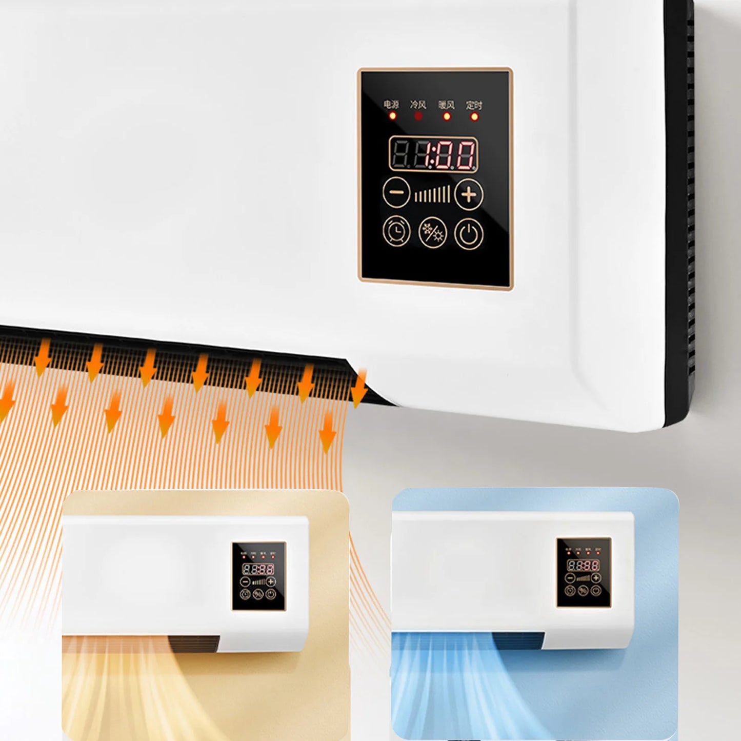 Air Conditioner Constant Temperature Heating  Control Mini Wall Air Conditioner with Remote Control for Living Room