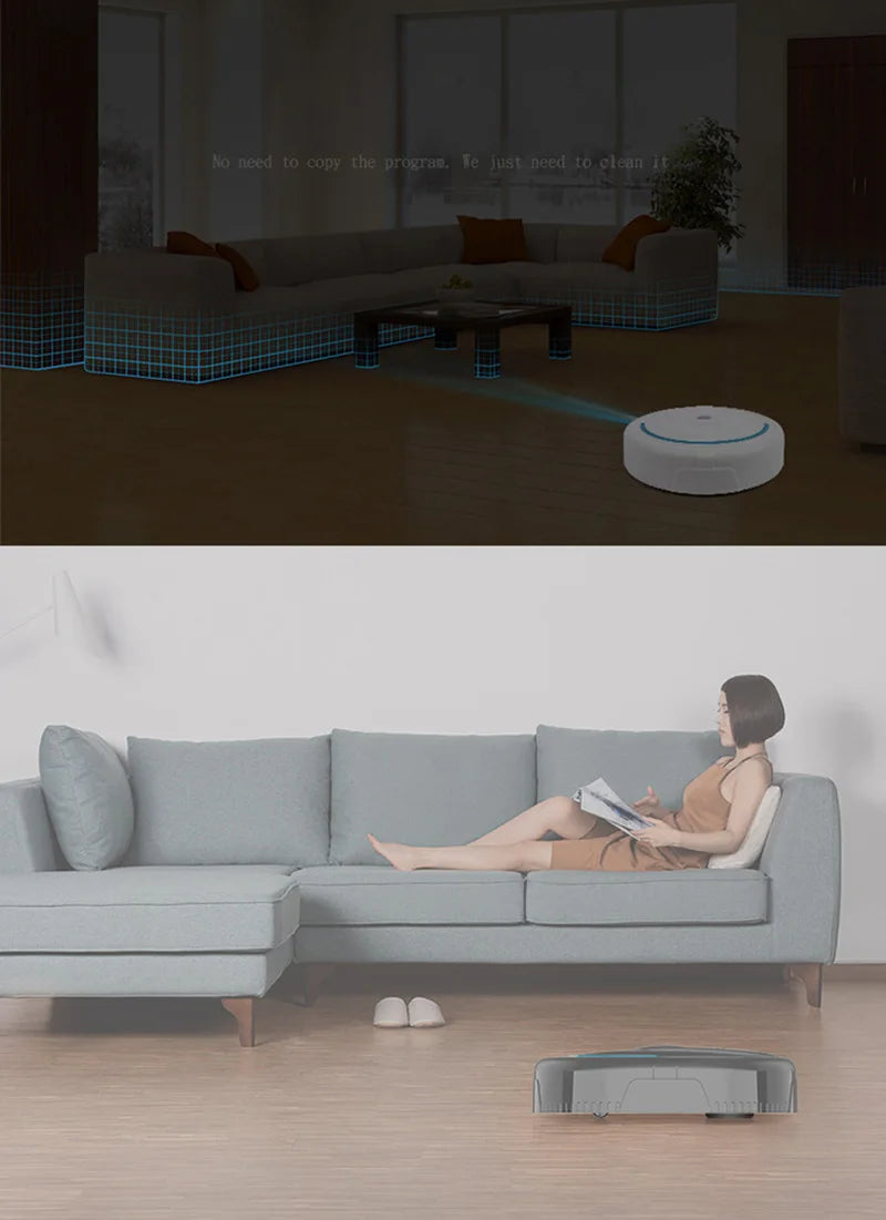 5-in-1 Mini Smart Robotic Wireless Vacuum Cleaner Home Multi-Mode USB Rechargeable Home Sweeper For Wet Dry Carpet Floors