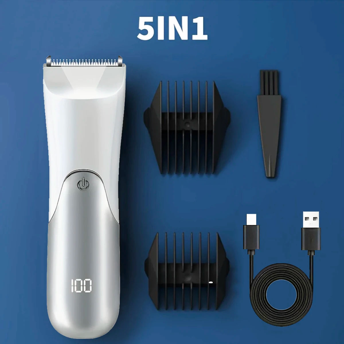 Men's Body Trimmer, Electric Razor, Pubic and Underarm Hair Private Hair Trimmer, Ceramic Blade Men's Grooming Kit
