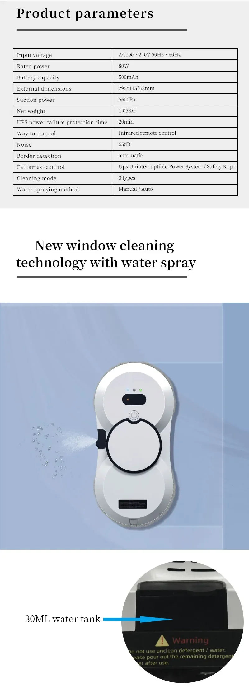 Water Spray Window Cleaning Robot High Suction Smart Electric Window Cleaner Double-sided Glass Cleaning Robot Vacuum Cleaner