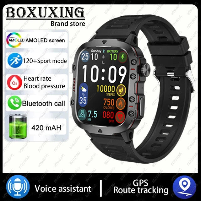 2025 For Xiaomi New Rugged Military GPS Smart Watch Men Bluetooth Call Health Monitoring AI Voice Sports Waterproof Smartwatches