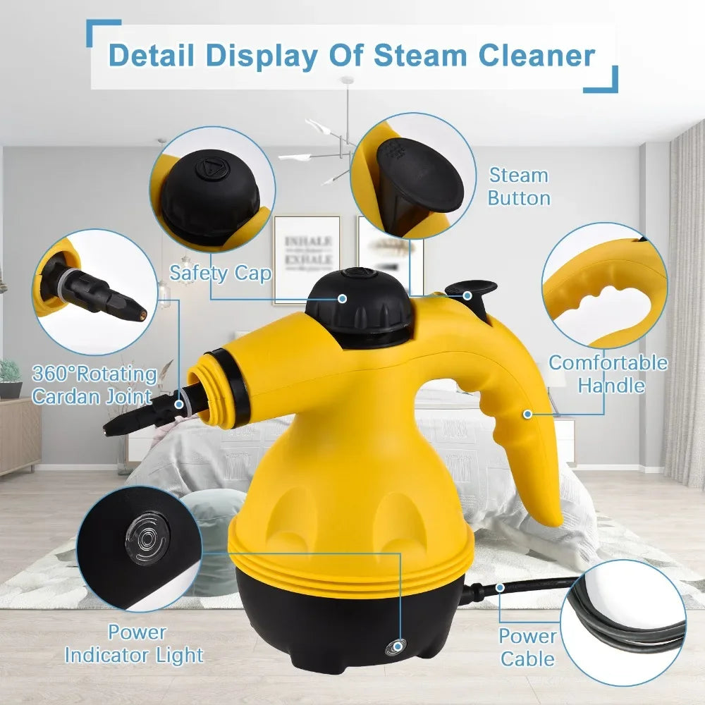 1000W High Temperature Steamer Steam Cleaner Hand-held Steam Cleaner,Suitable for Home, Kitchen, Bathroom, Car Cleaning Tools