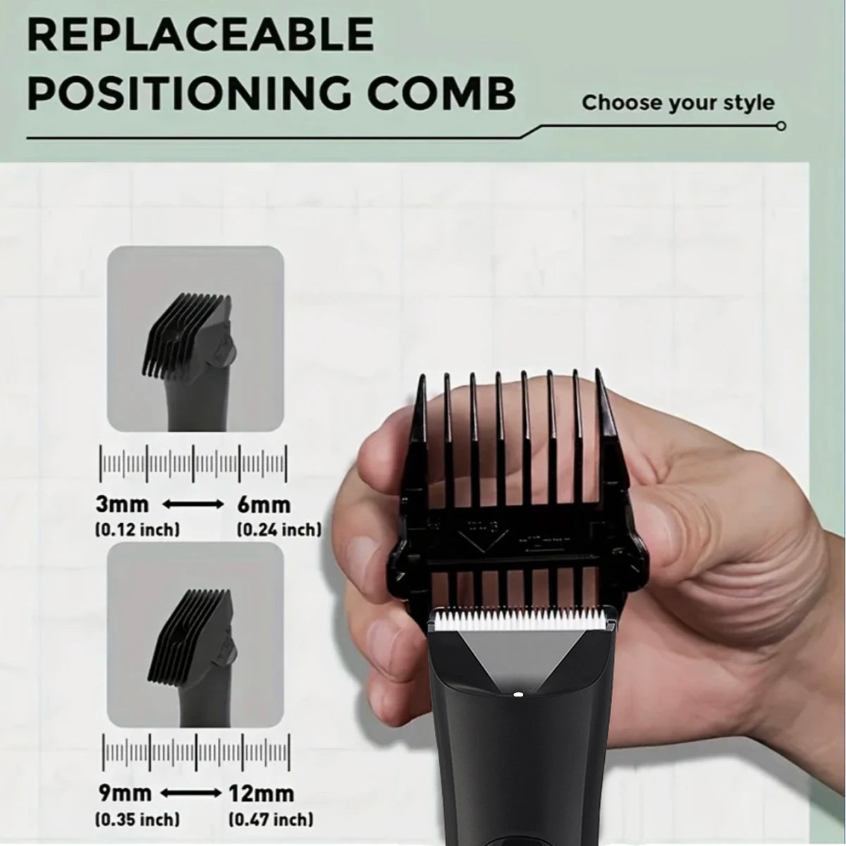 Men's Body Trimmer, Electric Razor, Pubic and Underarm Hair Private Hair Trimmer, Ceramic Blade Men's Grooming Kit
