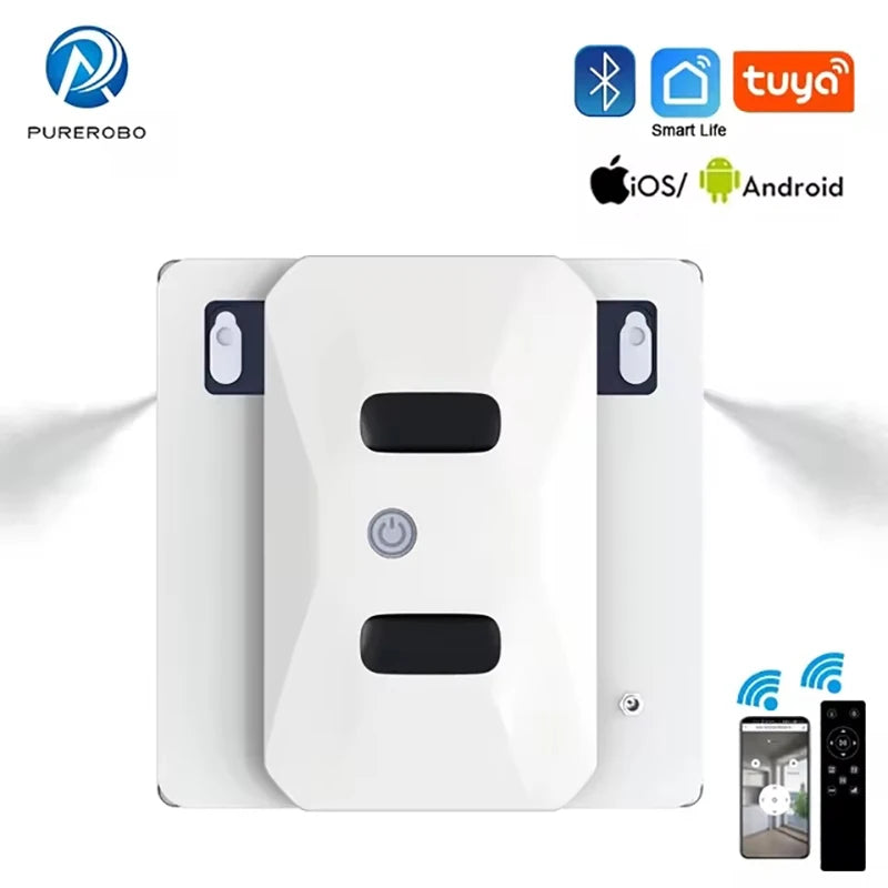Purerobo Square Ultrathin Window Cleaning Robot With Water Spray Automatic Washing Window Glass Mirror Tile Cleaner APP Control