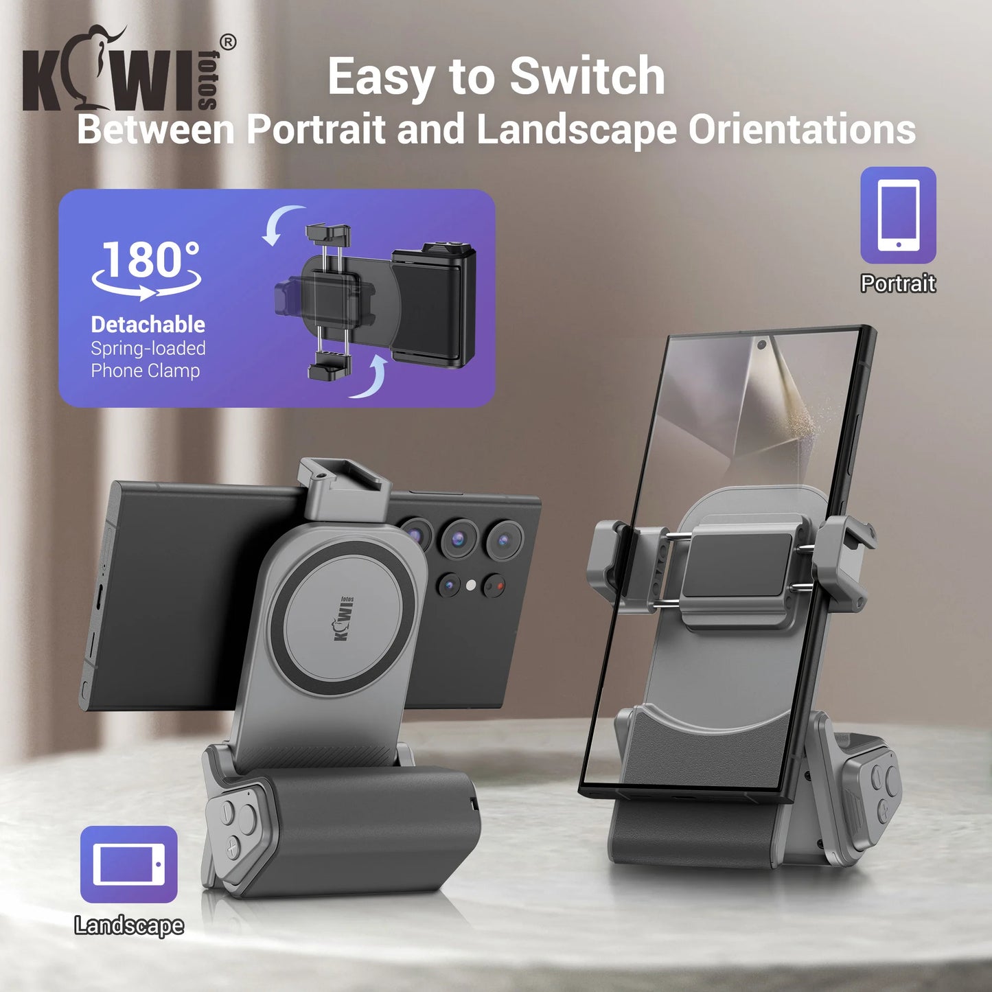 Phone Camera Grip Smartphone Tripod Mount Handle Holder for iPhone 15 Pro Max S23 S22 Ultra with Bluetooth Shutter Selfie Vlog