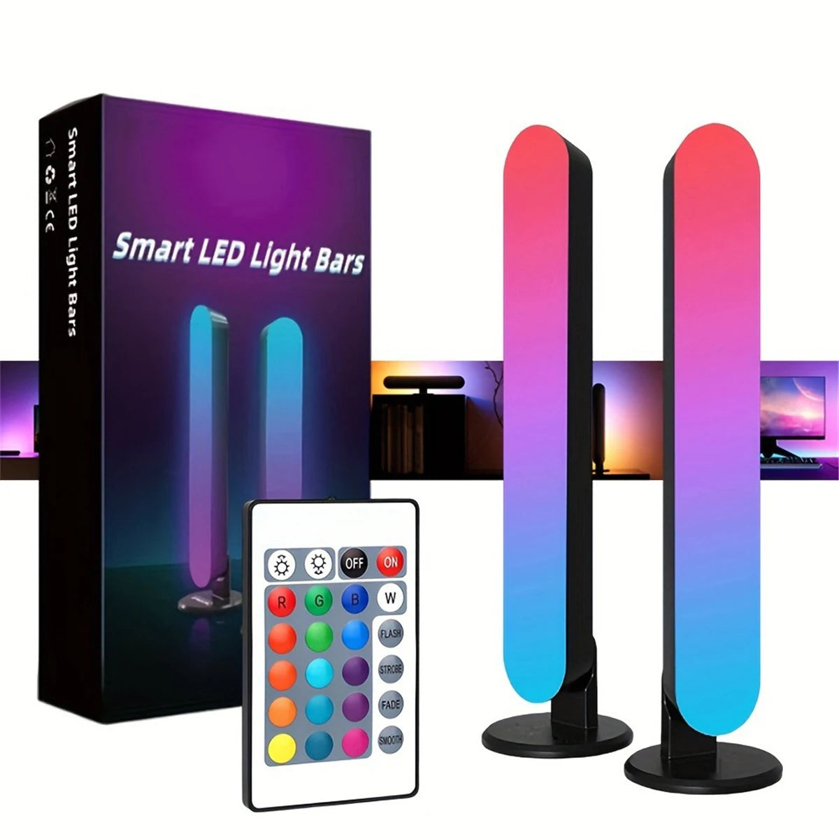 smart Led Strip Lights With Remote Control With-remote Rgb Light Bar Lamp Syn