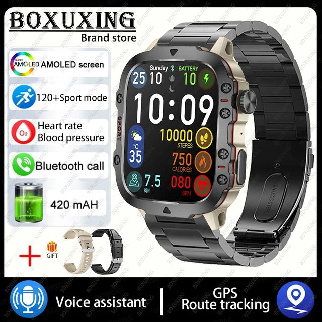 2025 For Xiaomi New Rugged Military GPS Smart Watch Men Bluetooth Call Health Monitoring AI Voice Sports Waterproof Smartwatches
