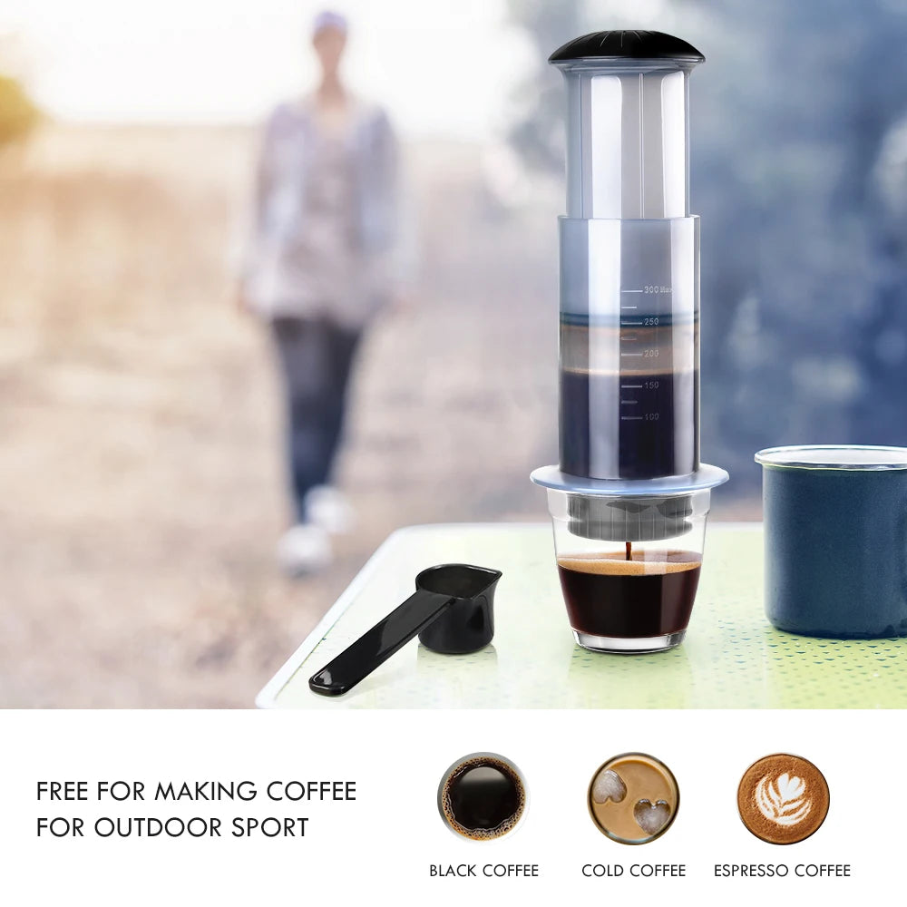For AeroPress Machine Espresso Portable Coffee Maker Cafe French Press Coffee Pot  with Filters Paper Kit