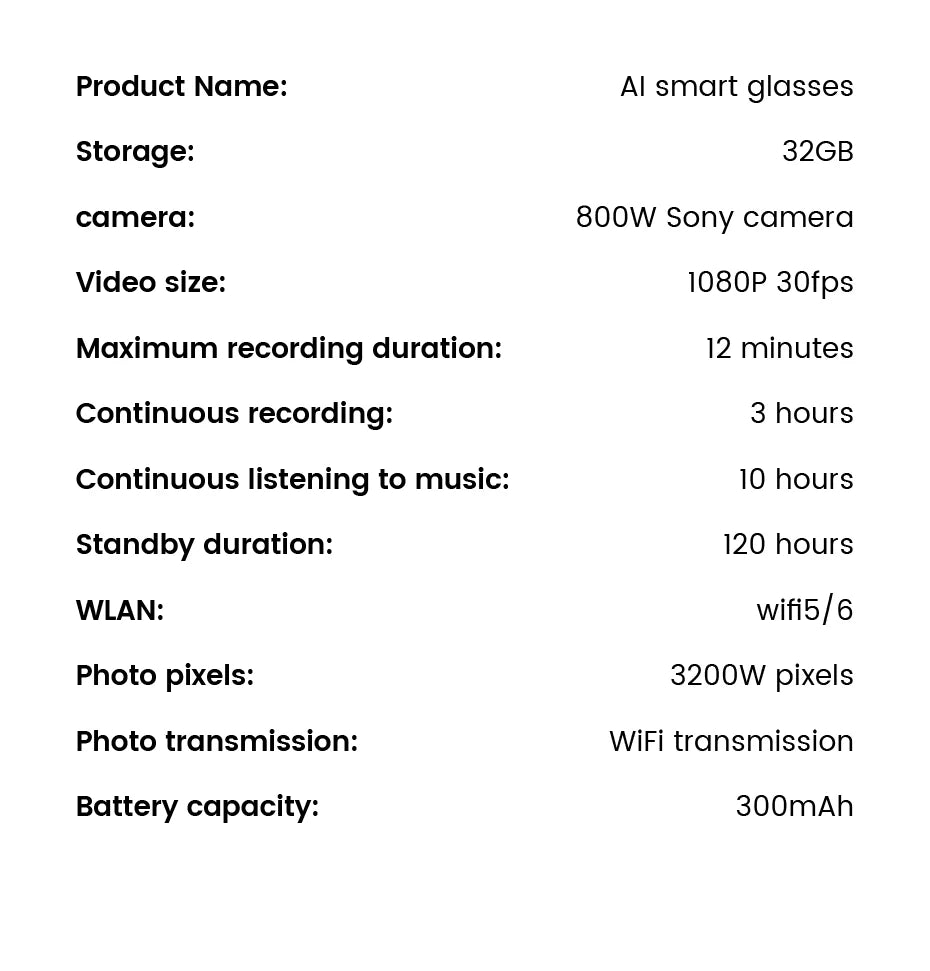 LIGE New 800W Pixels Camera AI smart glasses 32GB Memory 1080P Video Shoot Wireless Transmission AI Translation Smart Sunglasses