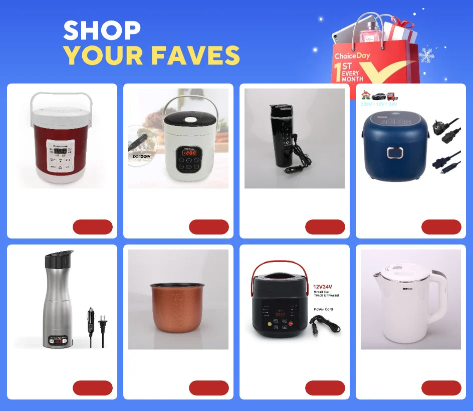 Rice Cooker Used in Car and Home 12v to 220v or Truck and Home 24v to 220V or Car and Truck 12v to 24v