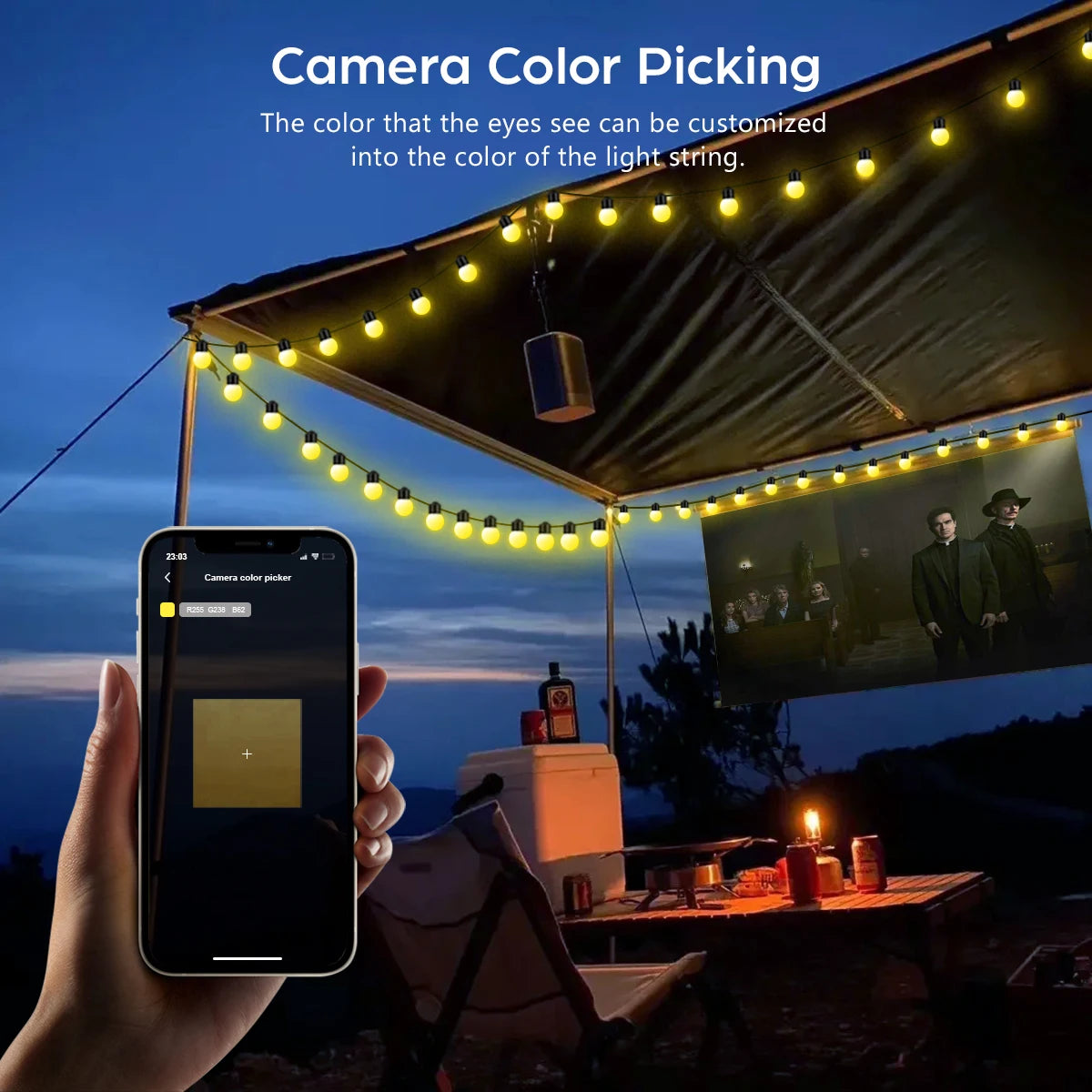 Smart LED String Lights USB Bluetooth Fairy Lights Camping Room Outdoor Garden Decor Garland Lamp Christmas Light 10M 50 Bulbs