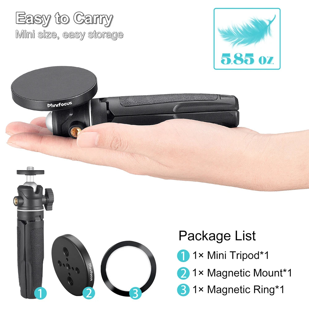 Magnetic Cell Phone Selfie Stick Tripod Extendable Mini Desktop Smartphone Tripod Mount for Magsafe iPhone 14/13/12 Pro Max