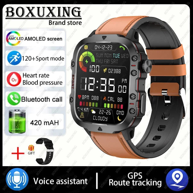 2025 For Xiaomi New Rugged Military GPS Smart Watch Men Bluetooth Call Health Monitoring AI Voice Sports Waterproof Smartwatches