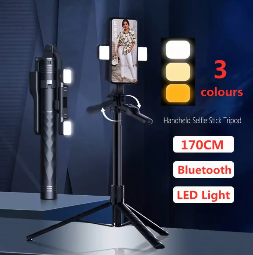 FGCLSY New Tripod for Smartphone Camera,Stand with Bluetooth shutter and light,Wireless Selfie Stick brackets with Phone Holder